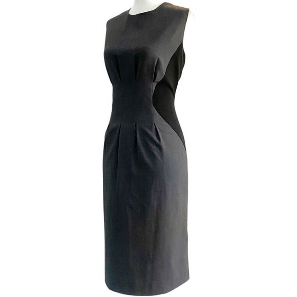 Calvin Klein Dresses & Skirts - Calvin Klein Sleeveless Cinch Waist Gray-Black Color Block Woven Dress Size 12